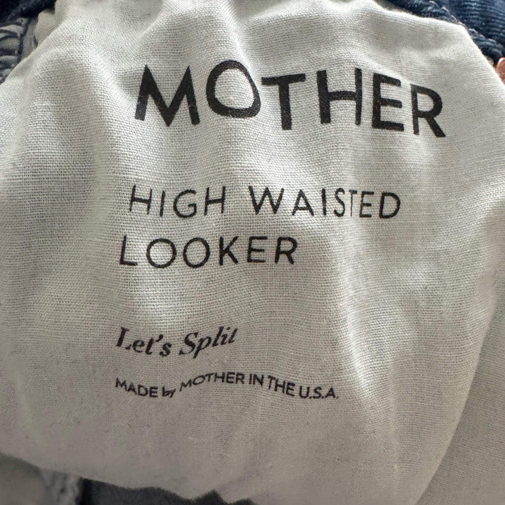 MOTHER Skinny Jeans with Subtle Fading.High waisted looker Wash/let’s split - Picture 5 of 6